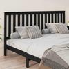 Headboard In Black 206 X 6 X 101 Cm Solid Pine Wood