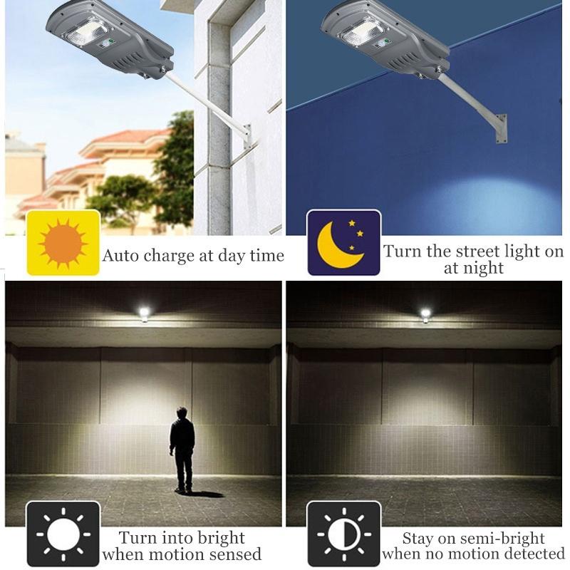 120W/240W/360W IP66 Waterproof LED Outdoor Lighting Wall Lamp Solar Street Light Solar Powered Radar Motion Light Control