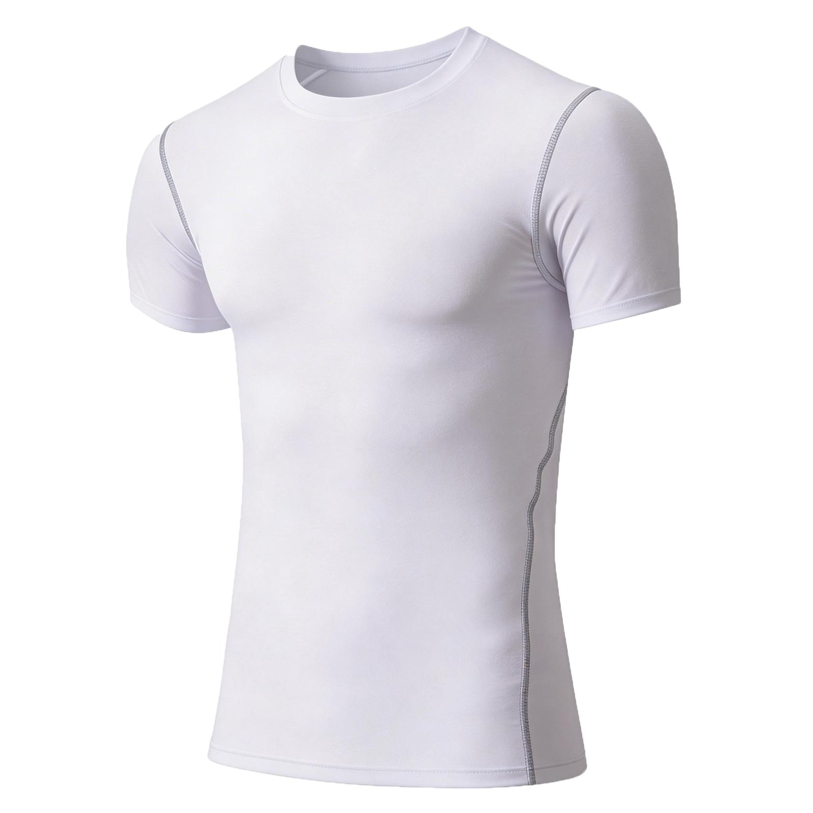 

Men s Slim-fit Quick-drying Short-sleeved Sports Shirt, Loose And Breathable Half-sleeved Outdoor Running Clothes XL білий