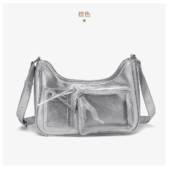 

Pain Bag Single Shoulder Bag for Women Small Card Version Crossbody Bag Two-Dimensional Design Sense Small Capacity High-Quality Commuting Daily серебряный