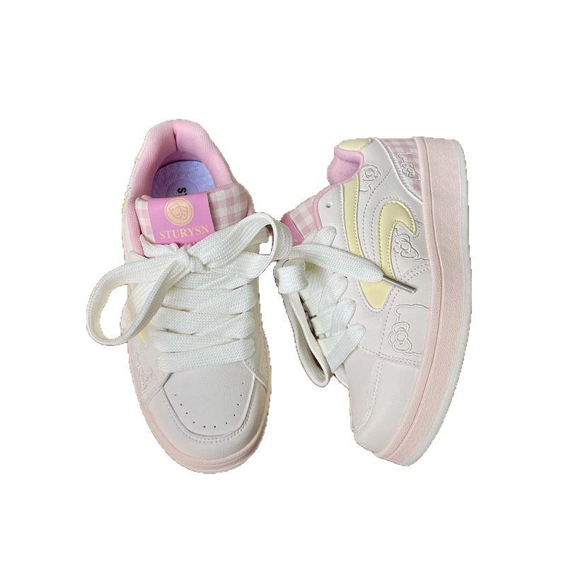 Pink Platform White Shoes Women's Summer New Board Shoes Versatile Casual Bread Shoes