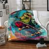 1pc DinoSkateboard Blanket, Lightweight Flannel Throw Blanket For Sofa, Bed, Travel, Camping, Living Room, Office, Couch, Chair, And Bed