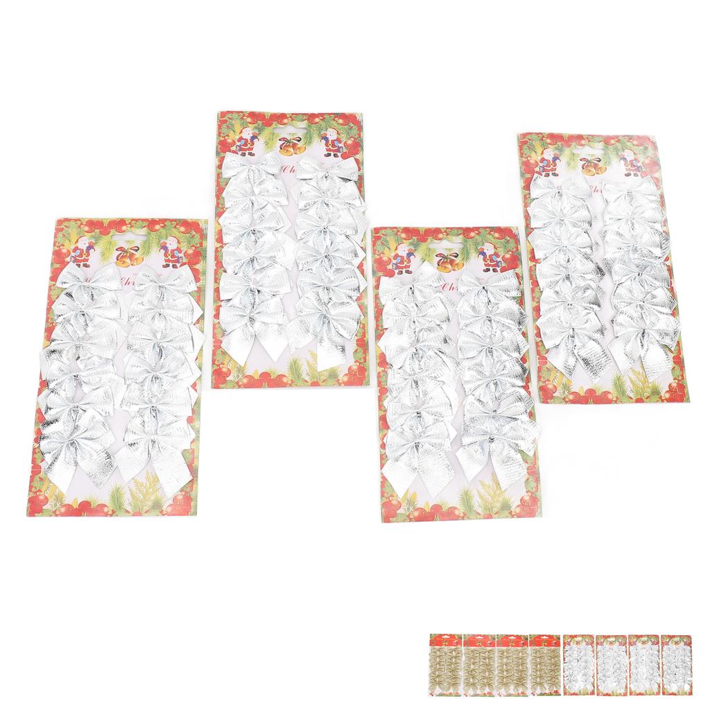 48pcs Xmas Tree Bow Decoration Miniature Xmas Tree Bow Ornament Hanging Xmas Garland Bows For Home P