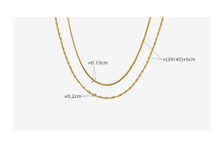 European & American Double Layer Titanium Steel Snake Chain Necklace for Women - Cold, Light Luxury, Simple, Trendy, Clavicle Chain.