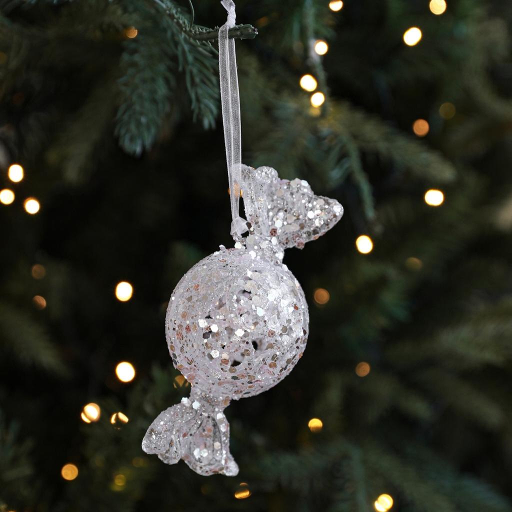 Pink Glitter Snowflake, Candy, Bow Christmas Tree Decoration Light Luxury Christmas Hanging Pendant