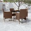 VidaXL Garden Dining Furniture Cushions 5 Pcs Dining Furniture Table and Dining Chairs Patio Furniture 3099324