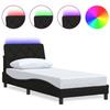 VidaXL Bed Frame with LED Without Mattress Black 80x200 Cm Fabric 3310631