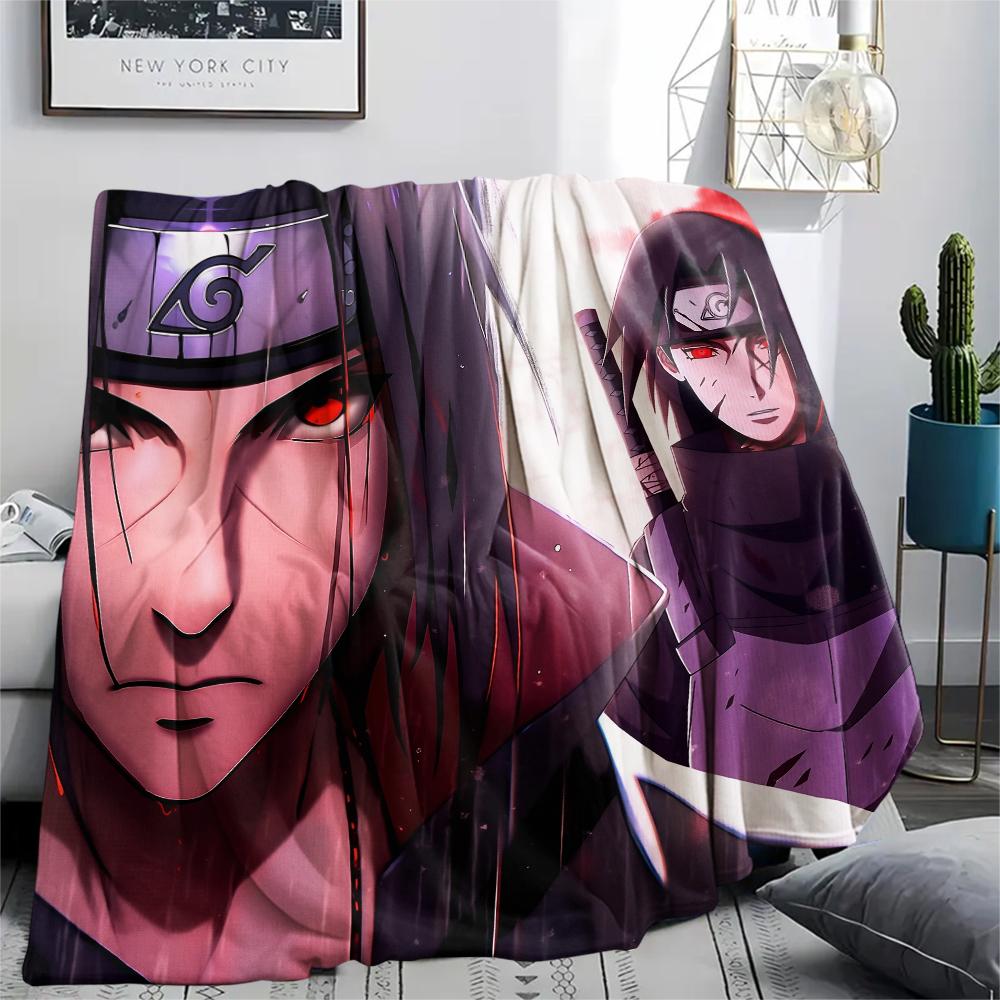 Itachi Uchiha Pattern Flannel Blanket, High Quality Comfortable for All Seasons, Home Decor, Warmth and Comfort, Perfect for Gifts.
