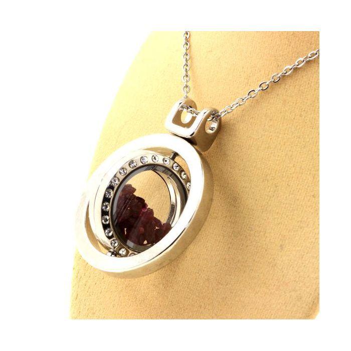 Pierres et Minéraux. Collier Rubis brut. Modèle Sablier Sphérique.