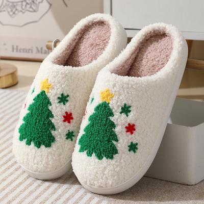 2023 Nuovo Confortevole Casa Albero di Natale Caldo Inverno Pantofole di Cotone per Uomini e Donne Coppie Scarpe con Suola Spessa Ispessita e Antiscivolo