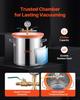 11.36 L Vacuum Chamber with Pump, 3.5 CFM 99 L/min, Single Stage Vacuum Pump, Stainless Steel Degassing Chamber Kit, Tempered Glass Lid, 1.5 M Hose,