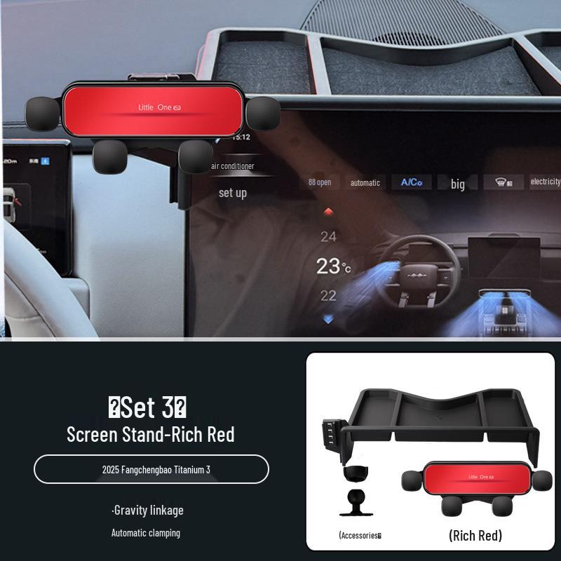 Car Mount & Storage Box for 2025 Equation Leopard Titanium 3 Special Screen Model