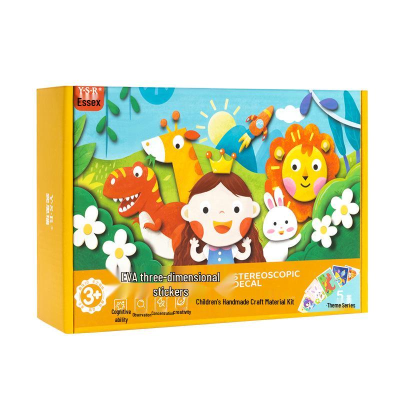 3D EVA-Sticker Bastelset für Kinder: Lern-Bastel-Klebepackung für Jungen & Mädchen