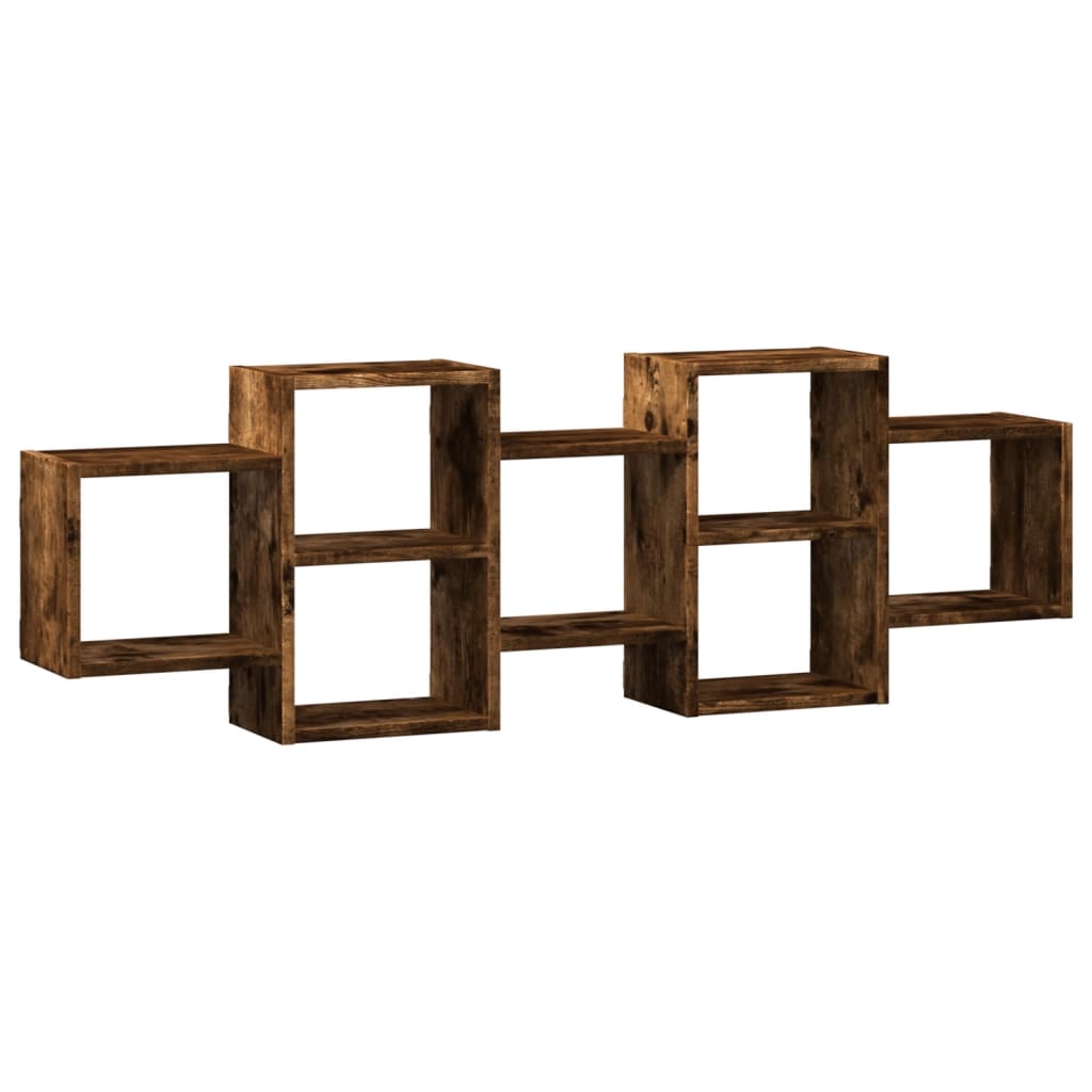 Wall Shelf Smoked Oak 129 x 18 x 42 cm Wood Based Material