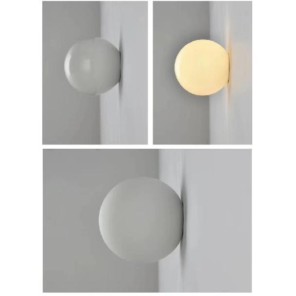 Neue Versteckte Basis Glaswandleuchten Französischer Bauhaus Milchig Weiß Runde Kugel Wandleuchte für Nachttisch Wohnzimmer Badezimmerspiegel Dekor