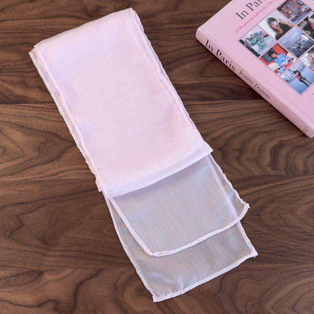Adjustable Long Silk Scarf Thin Ribbon Neckerchief French Chiffon Silk Scarf  Dress Decoration