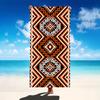 Orange Black Tribal Geometric Pattern Beach Towel Aztec Style Large Soft Microfiber Bath Blanket For Men Women