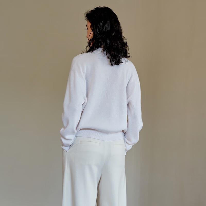 Hirmans Women's Cashmere Knit Polo Long-Sleeve T-Shirt