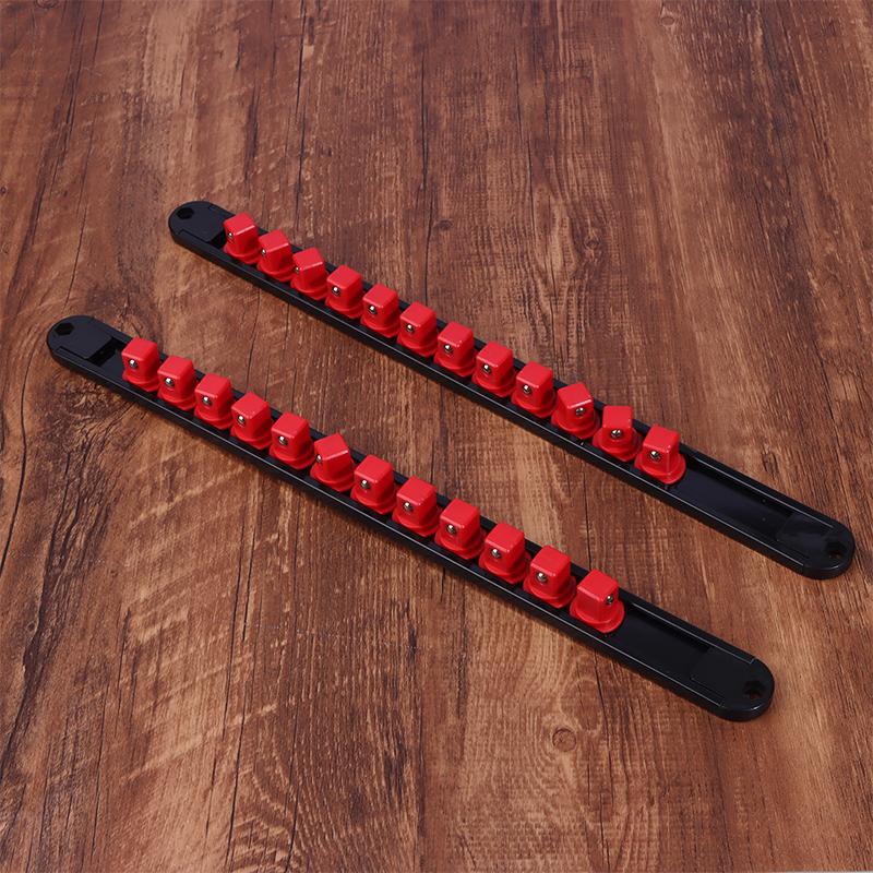 1/2 1/4 3/8 Socket Clip Rail Holder Socket Sliding Stand Sleeve Rail Rack Tool 360° Swivel Socket Organizer Abs Socket Organizer