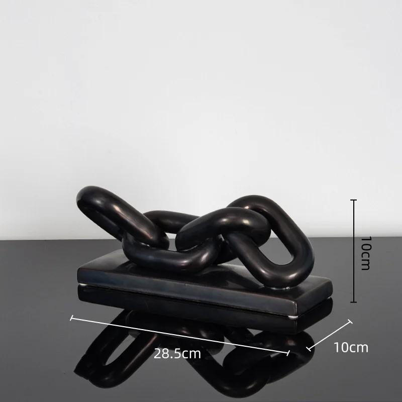 Keramisk Hantverksskulptur Guldring Dekor Figurer Heminredningstillbehör Guldkedja Skelettlås Keramikfigurer