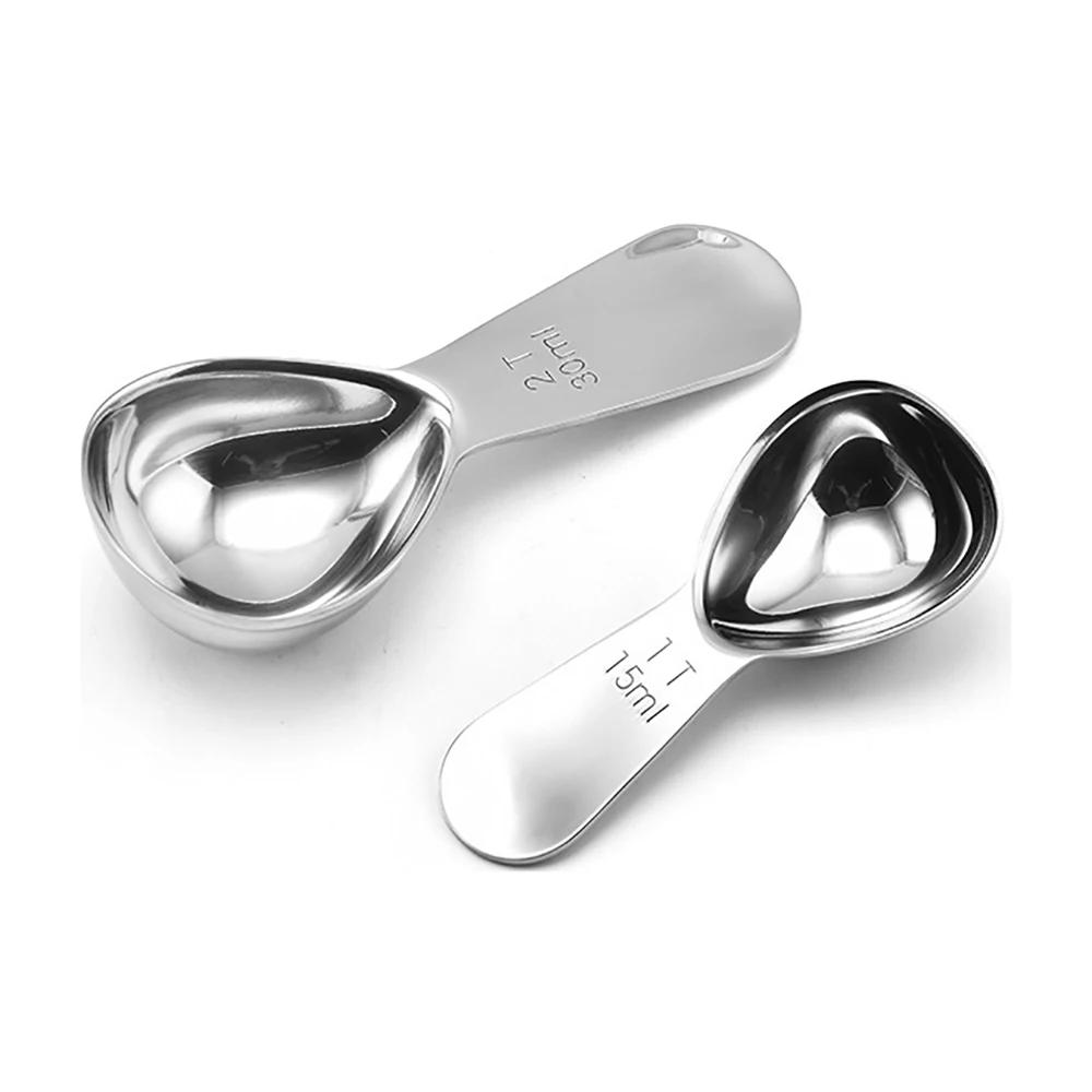 Stainless Steel Coffee Spoons Coffee Measuring Scoop for Ground 15ml/30ml Beans Tea Sugar Delicate Home Barista Accessories
