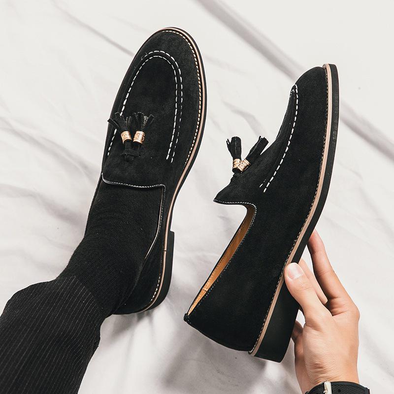 Men's Versatile Tassel Loafers: Spring Set-Foot Leather Shoes for Fashion, Formal, and Casual Wear