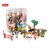 Oenux Zoo Animals Model Lion Shark Bee T-REX Penguin Cow Horse Hen Action Figures Cute Education Miniature Playset Kid Toy Gift