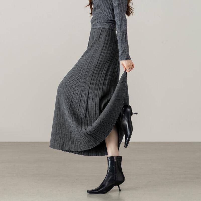 Women's Elegant Pleated A-line Winter Skirt