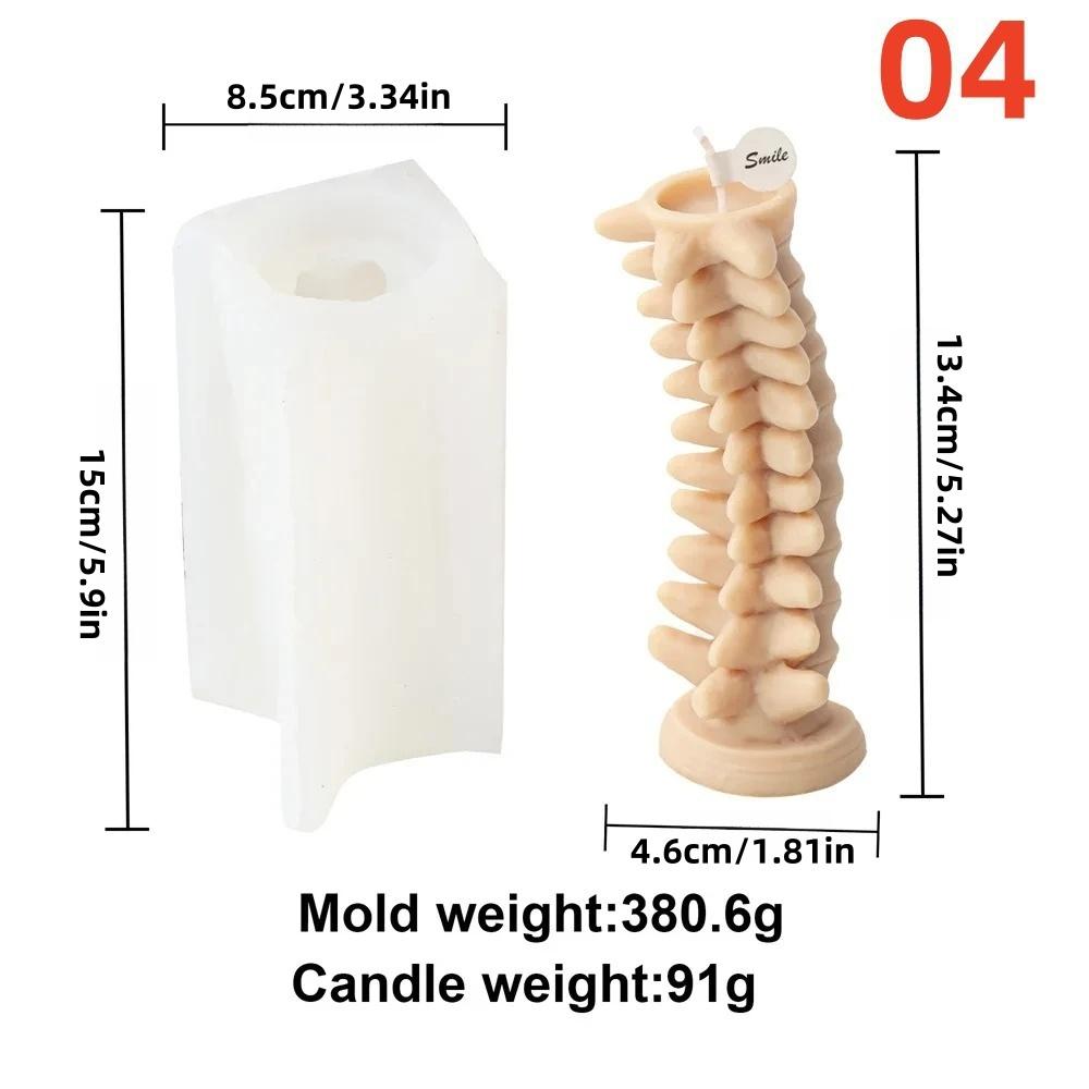 1pc Spine Candle Mold for Halloween Decor Premium Scented Candles 3D Broken Shell Egg Candle Silicon Mould Human Vertebrae Mold