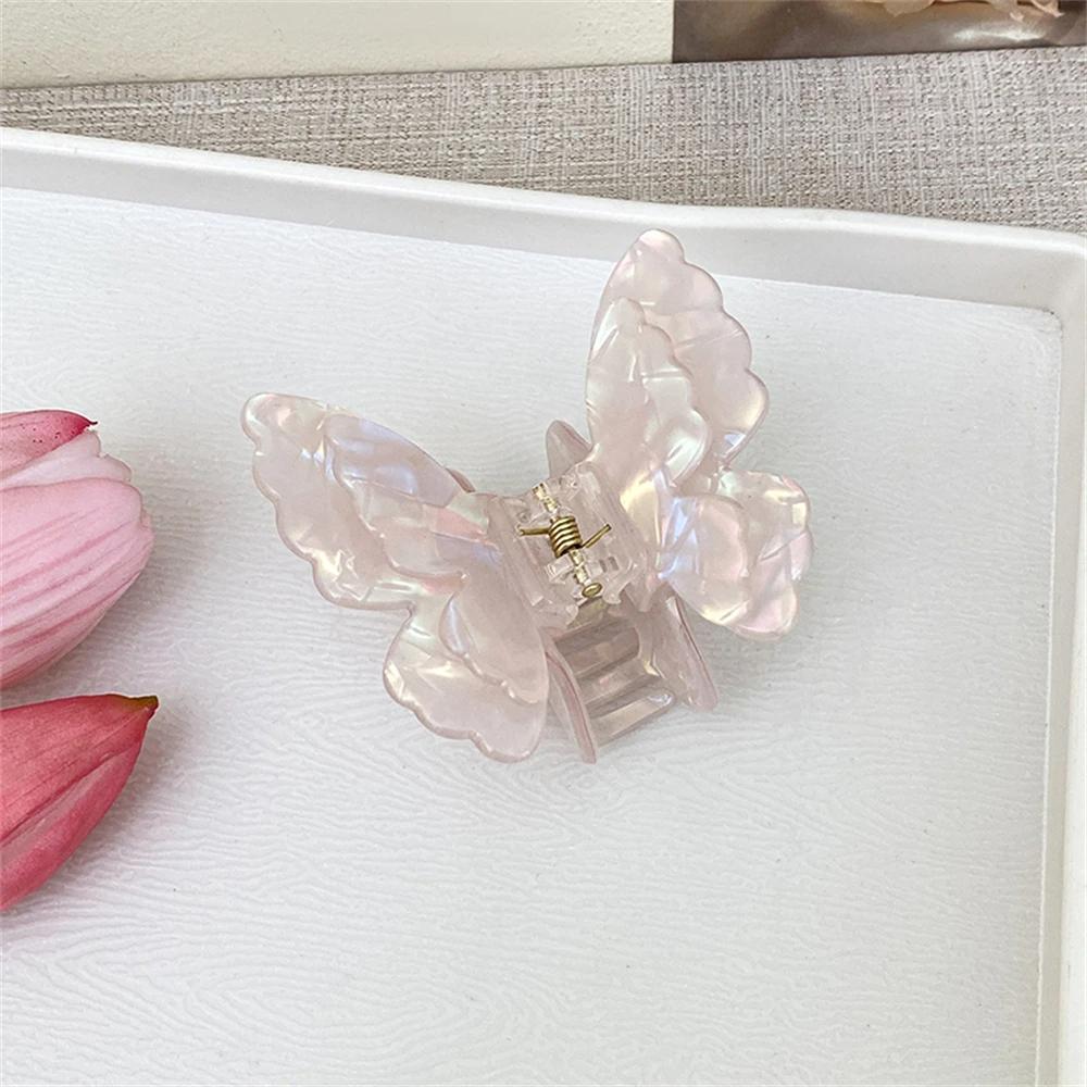 Gradient Double Layer Butterfly Claw Clip for Women Korean Sweet Temperament Pan Hair Shark Clip Girl Hair Accessories