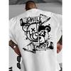 European Sizes Men's Graphic T-Shirt - Loose Fit Crew Neck Summer Short Sleeve Shirt, SMILE & ENJOYE Bear Design, Street Graffiti Style, Fashion Trend