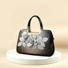 Gradient Color 3D Applique Glossy Patent Leather Shoulder Tote Crossbody Bag