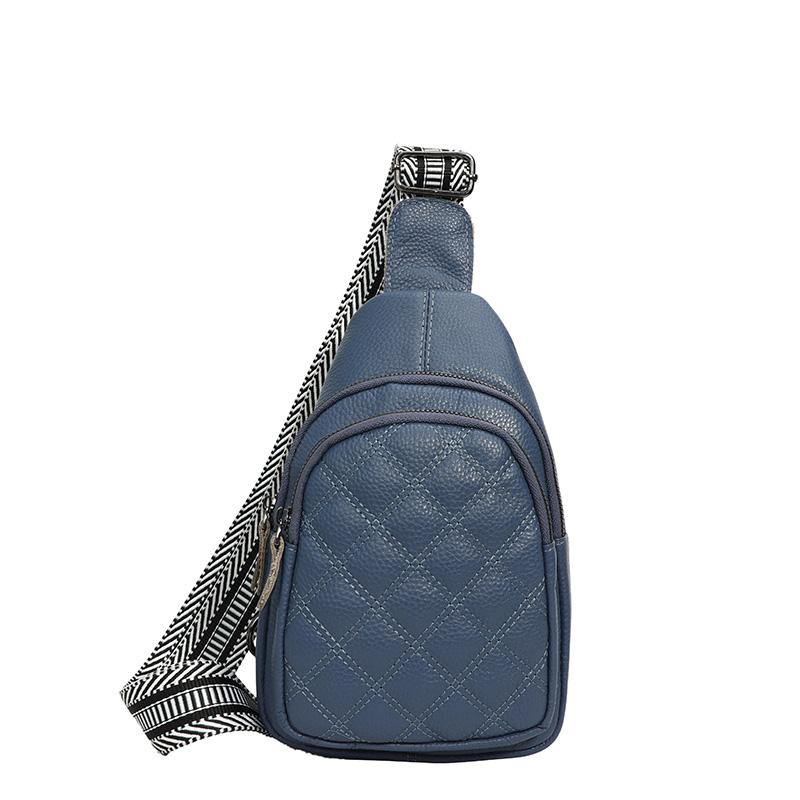 100% Genuine Cowhide Leather Women Multi Pockets Chest Bag Backpack Fashion Luxury Female Casual Travel Shoulder Crossbody Bags