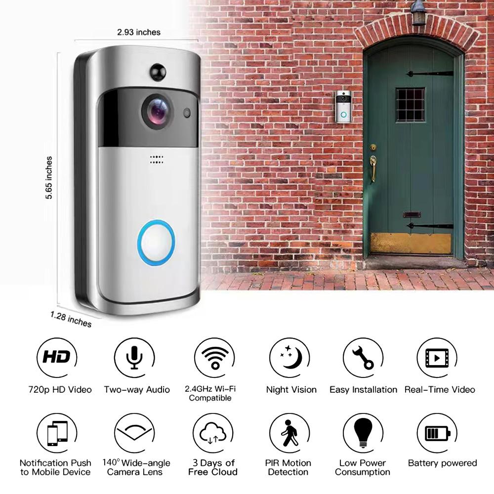 Smart Video Doorbell & Chime Home Wireless APP Remote Tvåvägssamtal Vattentät säkerhetskamera