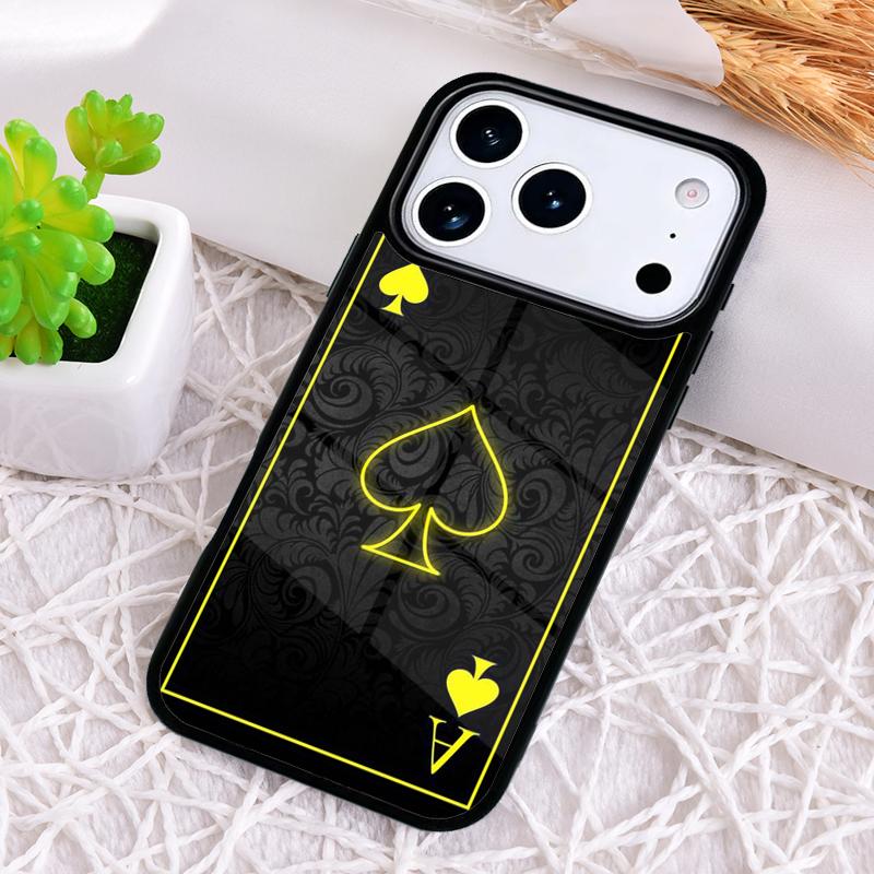 Pik Poker Spielkarten Ass Kunst Stoßfeste Handyhülle für iPhone 17 Air 16e 15 11 12 14 13 Pro Max Hülle Coque