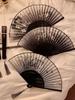 Traditional Chinese-Style Small Folding Fan, Suitable for Men and Women, Hanfu Dance, Foldable, New Chinese Style, Black Bamboo Fan