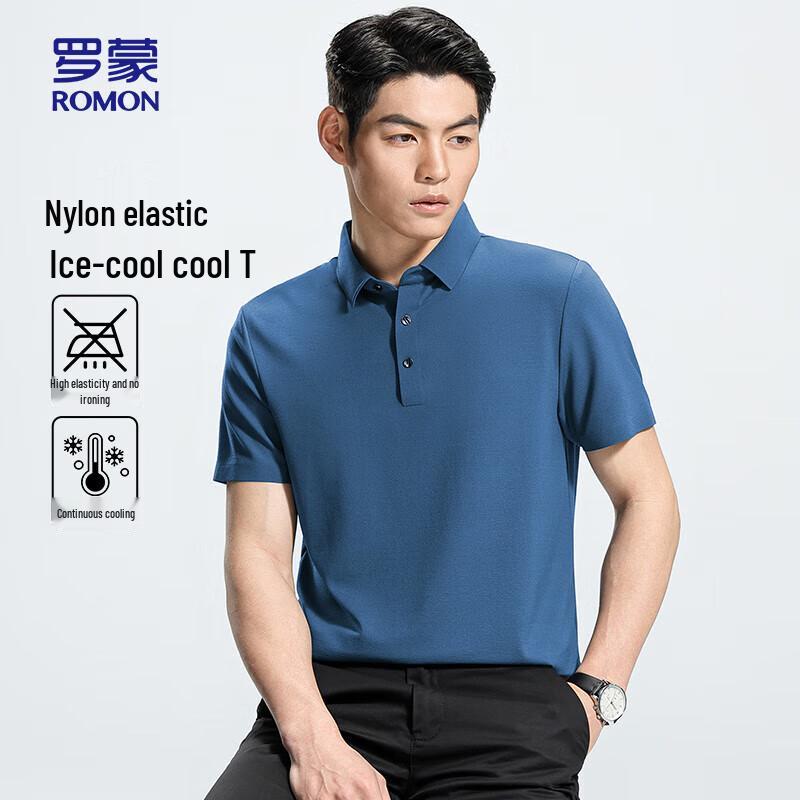ROMON Men s Ice Silk Business Casual Polo Shirt A28 US 6