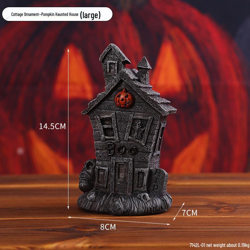 Cross-Border Halloween Skull Resin Ornament - Ghost Festival Decoration for Desktop and Entrance