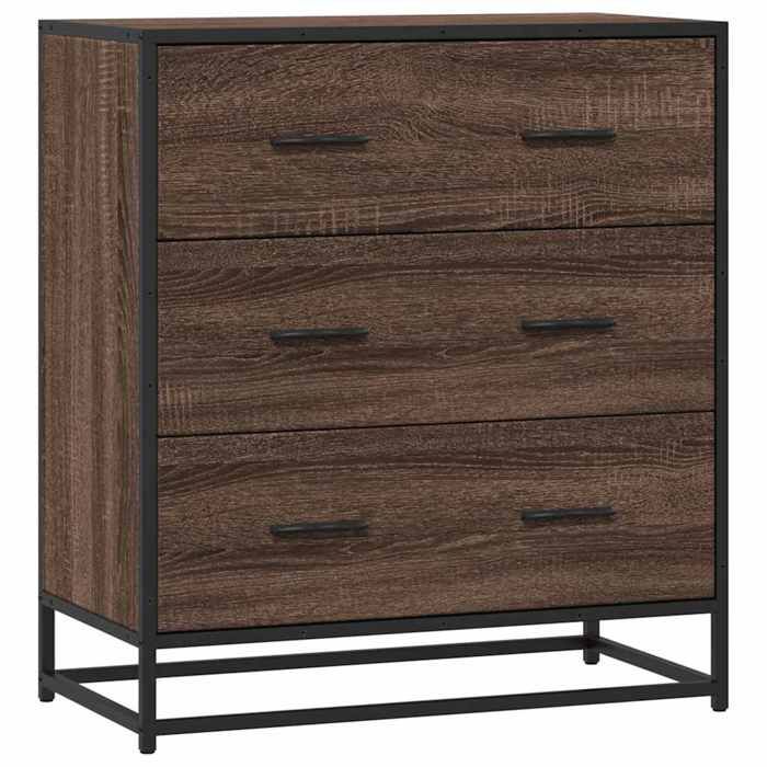 VidaXL Buffet Brown Oak 68x35x76 Cm Engineered Wood and Metal, Storage Cabinet, Hallway Cabinet, Cabinet 848973