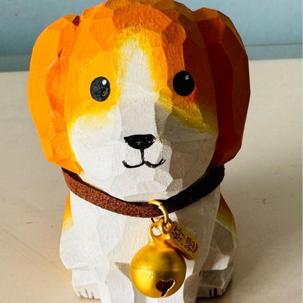 

Wooden Handcrafted Carved Cat Figurine Cute Bell Desk Decor For Gifts And Home Office Dog