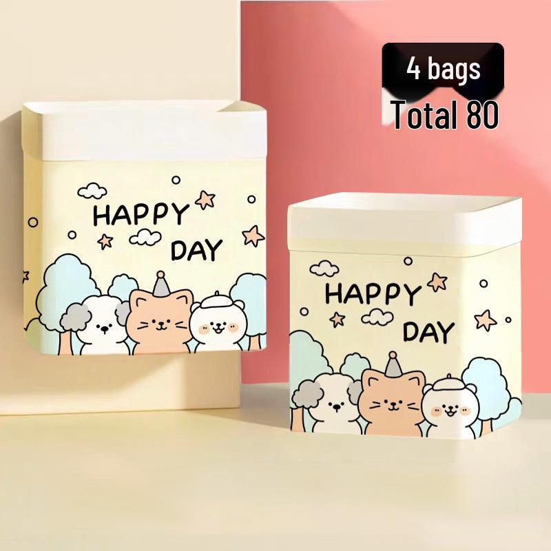 Portable Dual-Use Self-Standing Desktop Trash Can with Adhesive Backing