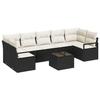 Canapé de Jardin 8 Pièces avec Coussins Noir Rotin Poly, Canapé de Jardin 2 Places avec Rangement et Coussins Noir Rotin 3354966