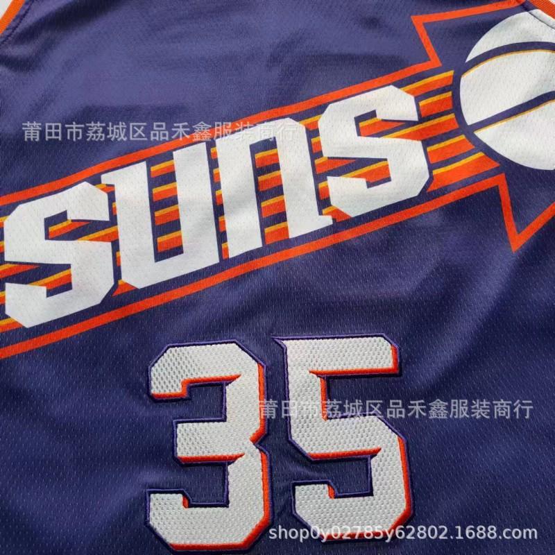 Phoenix Suns Basketball Jersey 1 Devin Booker 35 Kevin Durant Retro Purple Cotton Uniform Men Women Adult