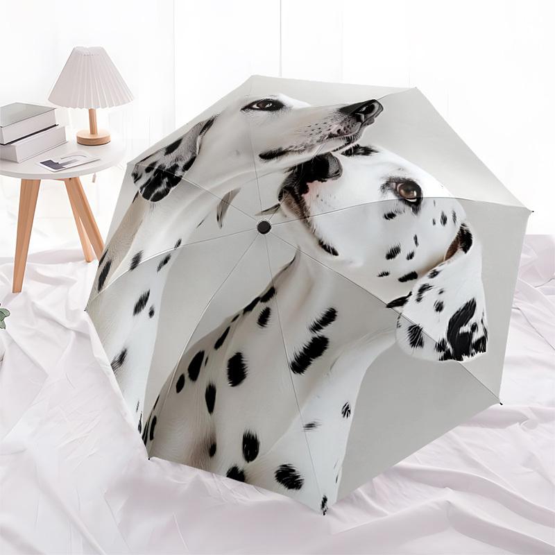 1pc Dalmatian Dogs Automatic Open/Close Umbrella 8-Rib Strong Frame, Portable Travel Umbrella for Women & Men, Birthday Gift Parties 003