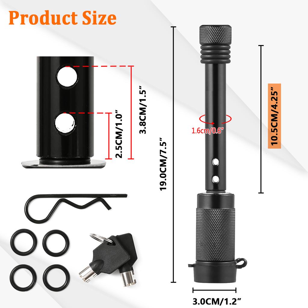 5/8" Hitch Pin Lock for RV Truck Trailer Tow Receiver Universal Car Accessories Anti Theft for Class I, II, III 2" 3" Hitches