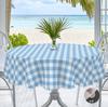 1 Stück karierte Tischdecken für Frühling und Sommer, rund und rechteckig, in verschiedenen Größen erhältlich, blau-weißes Karomuster-Druckdesign, Tischc