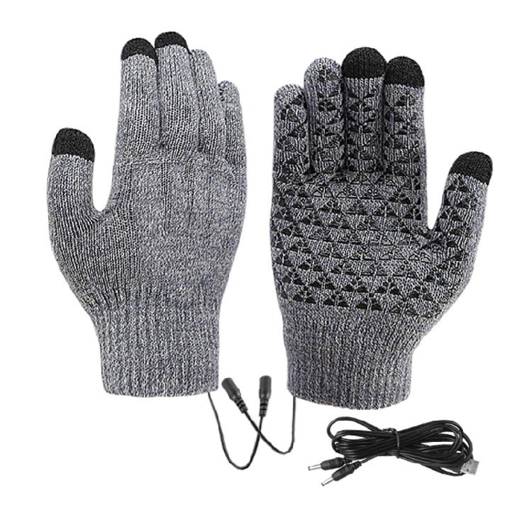 Knitted Heating Glove Hands Warmer Mittens Full Finger Gloves Thermals Glove for Winter, USB Heated Gloves for Men Women