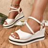 White Chunky Platform Sandals Women  Summer Thick Sole Wedge Sandals Woman  Lightweight Peep Toe Sandalias