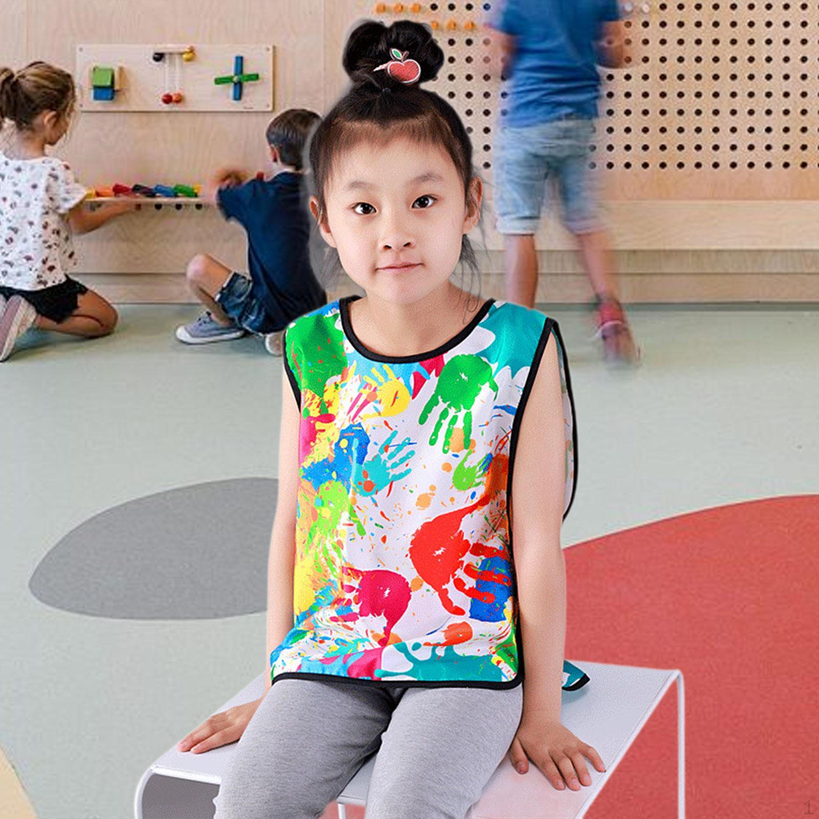 

Арт-халаты Фартук Легко моется Многоцелевой водонепроницаемый жилет без рукавов для мальчиков и девочек детей L