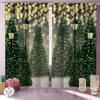 2pcs Festive Christmas Curtain Retro Style with Colorful Light Snowflakes & Santa Claus Designs Machine Washable for Living Room